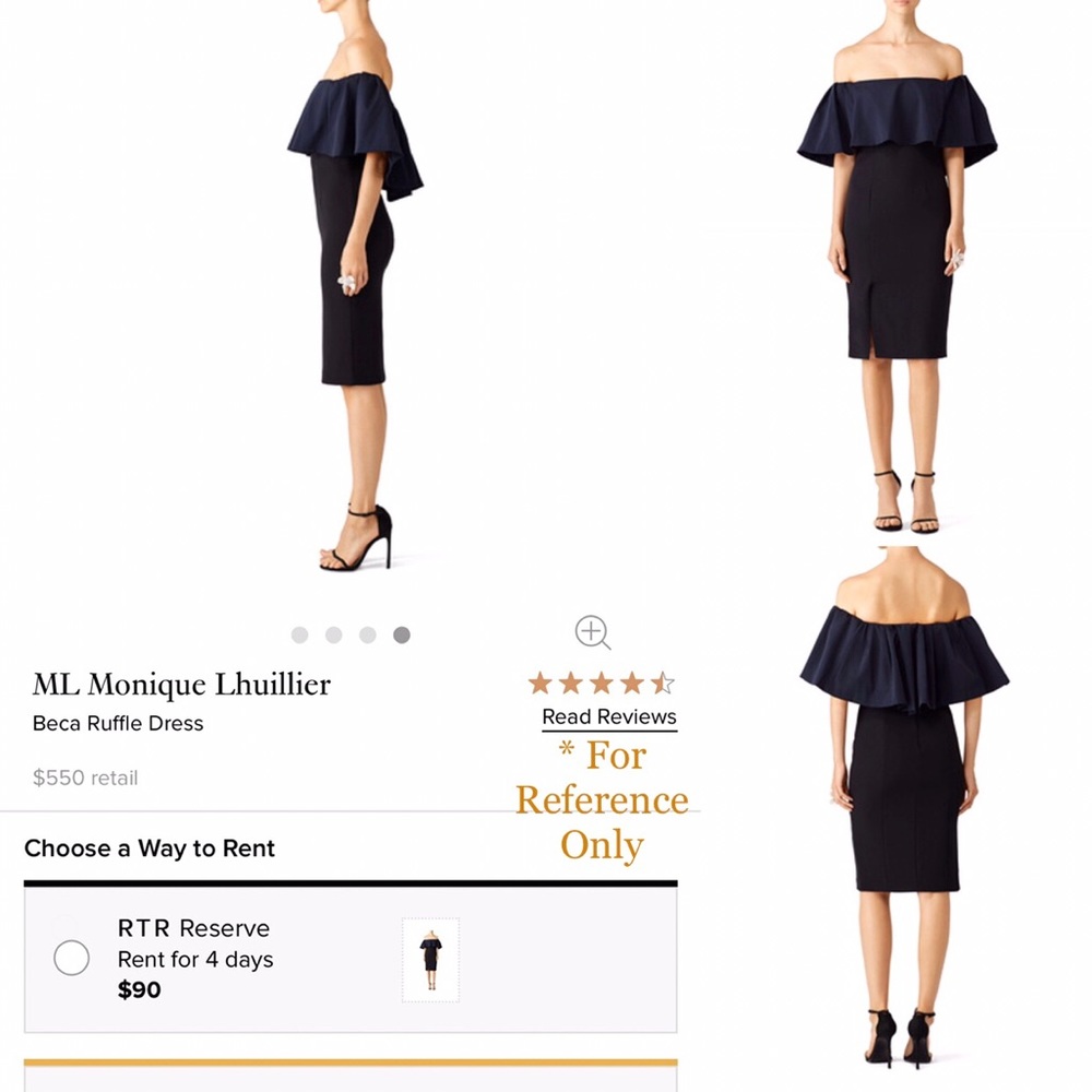 ML Monique Lhuillier Black Beca Ruffle Dress 6